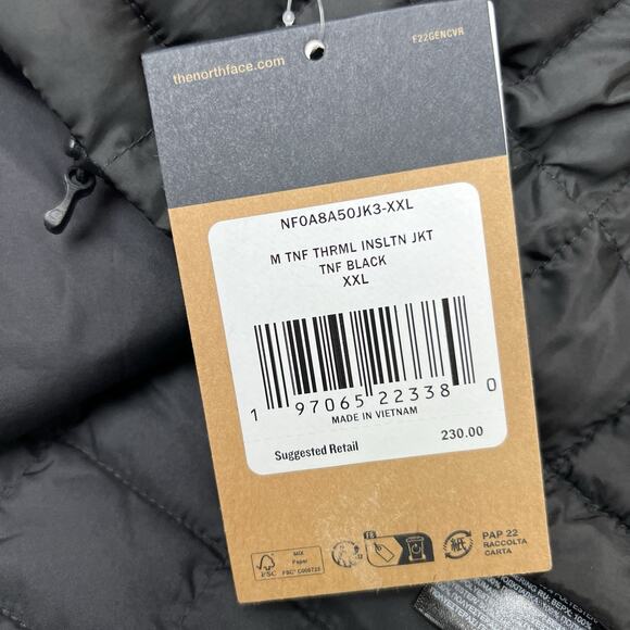 The North FaceThermal Insulation Full Zip Jacket Size 2XL Mens TNF Black $230 - Picture 14 of 14